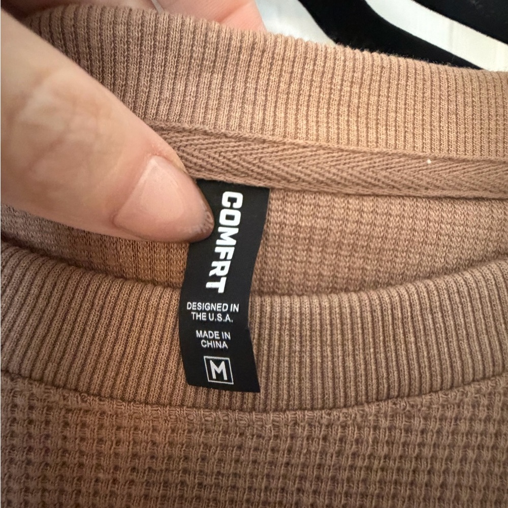 Comfrt Tan Waffle Knit Set - Picture 4 of 4